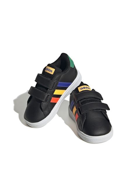 Adidas Grand Court Lifestyle Hook And Loop Shoes Black Multicolor Infant ADIDAS CORE | Sneakers | HP8918-